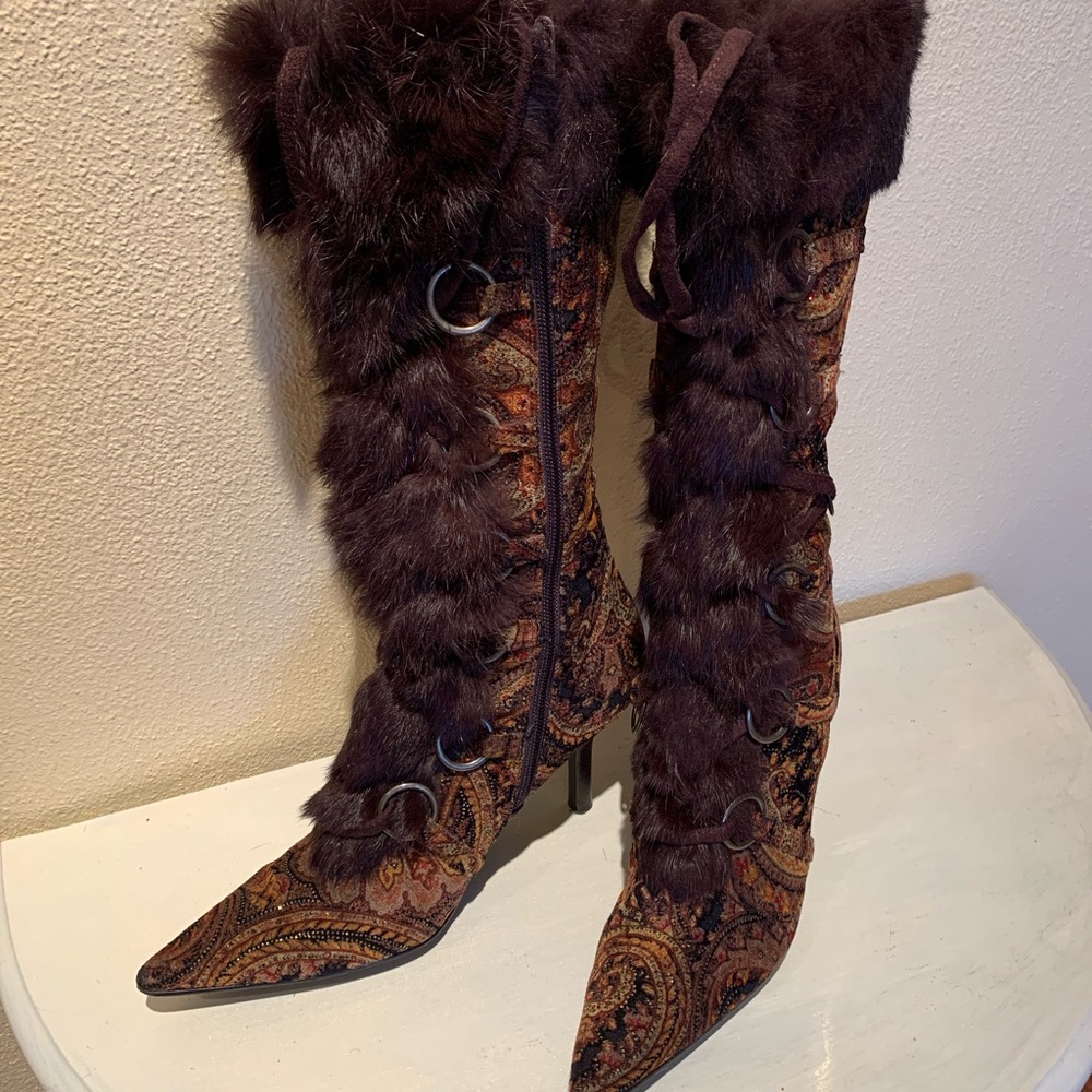 Bakers boots shapes of brown orange creme